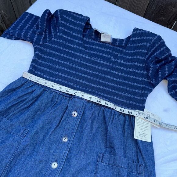 Rabbit Rabbit Rabbit Vintage Long Sleeve Button Front Denim Dress Petite Size 6 - Picture 7 of 14